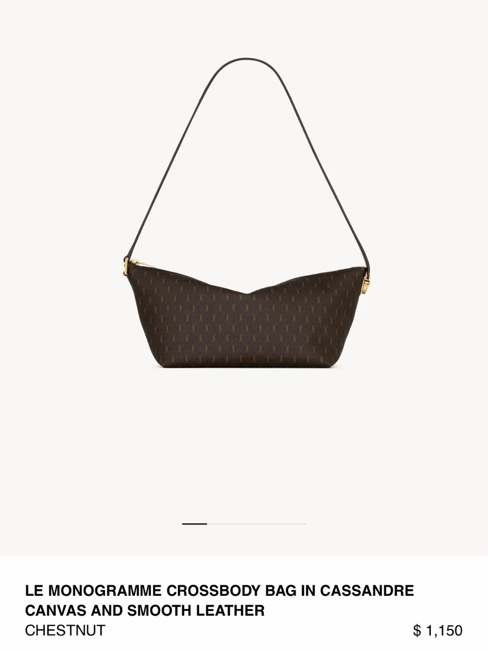 YSL SAINT LAURENT LE MONOGRAMME LOGO CASSANDRE CANVAS BAG PURSE